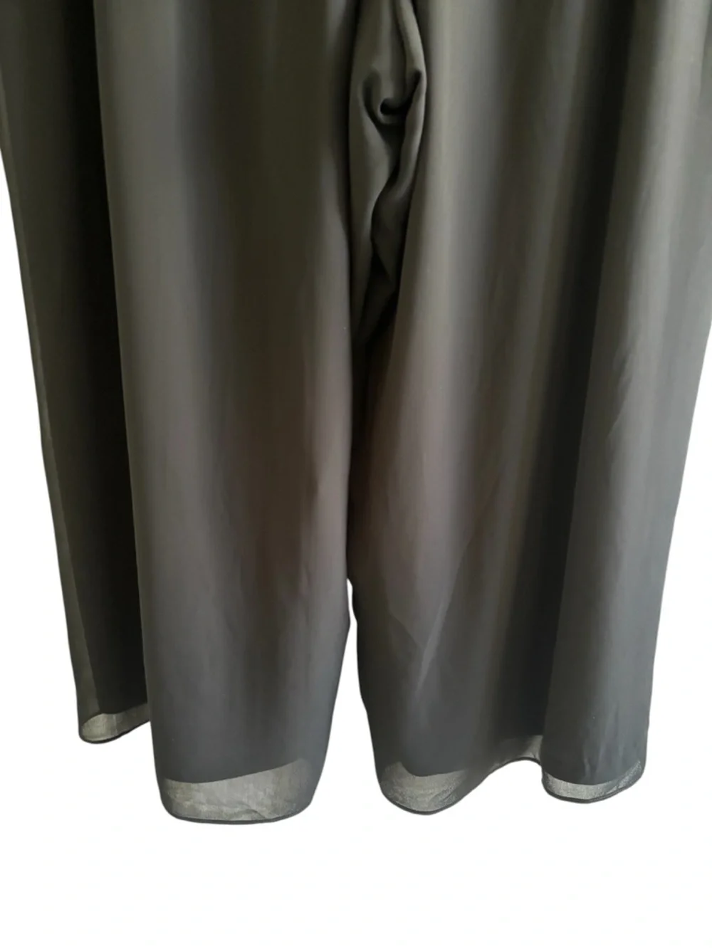 Alex Evenings Black Chiffon Wide Leg Pants 3X Elegant Minimalist Formal Flowy